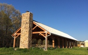 The outdoor picnic pavilion at the Harriet Tubman Underground Railroad Visitor Center.