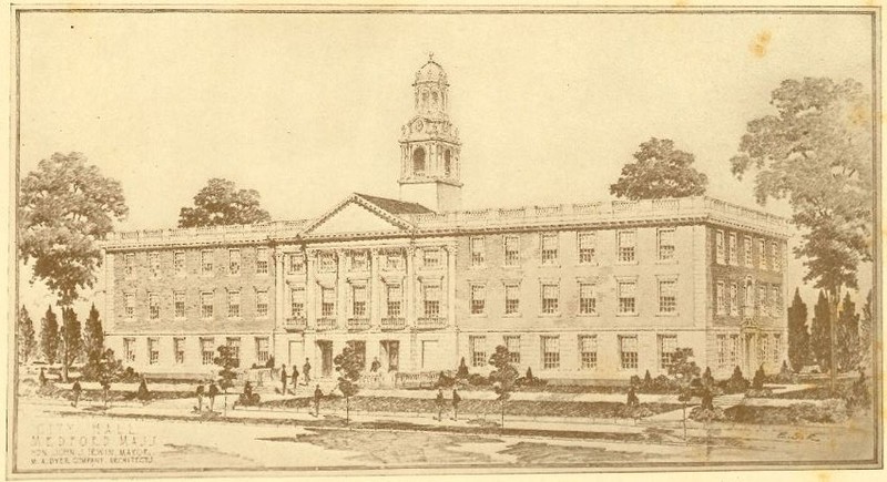 "Dedication of the New City Hall" exterior