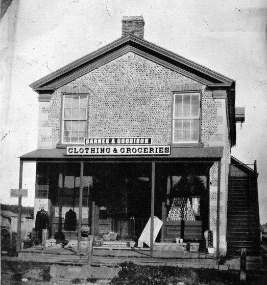 Rollin Sprague building, west elevation, 1877.