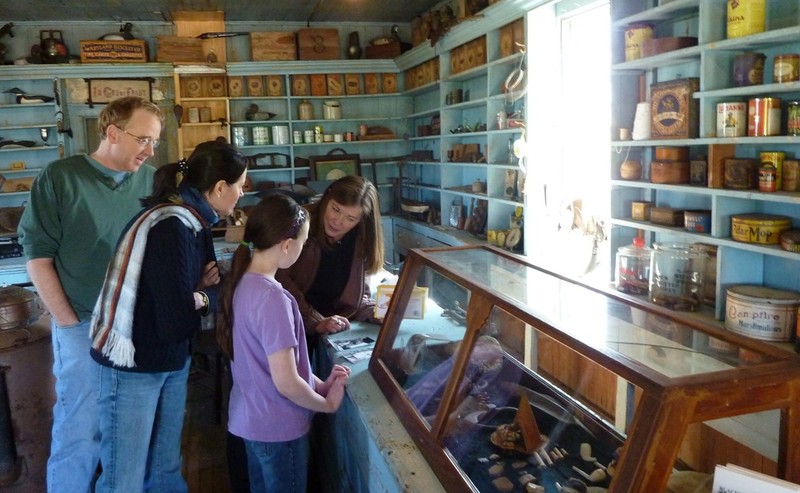 The interior of the Bucktown Village Store featuring a guided tour. 