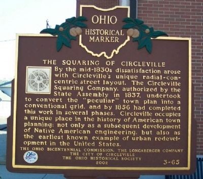 This marker tells the story of a round city moving to a standard grid in 1837