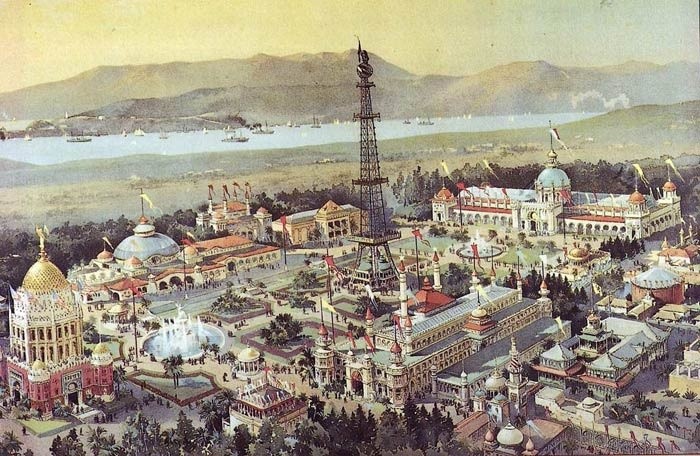 Chromolithograph by Charles Graham of the California Midwinter International Exposition in Golden Gate Park held in 1894