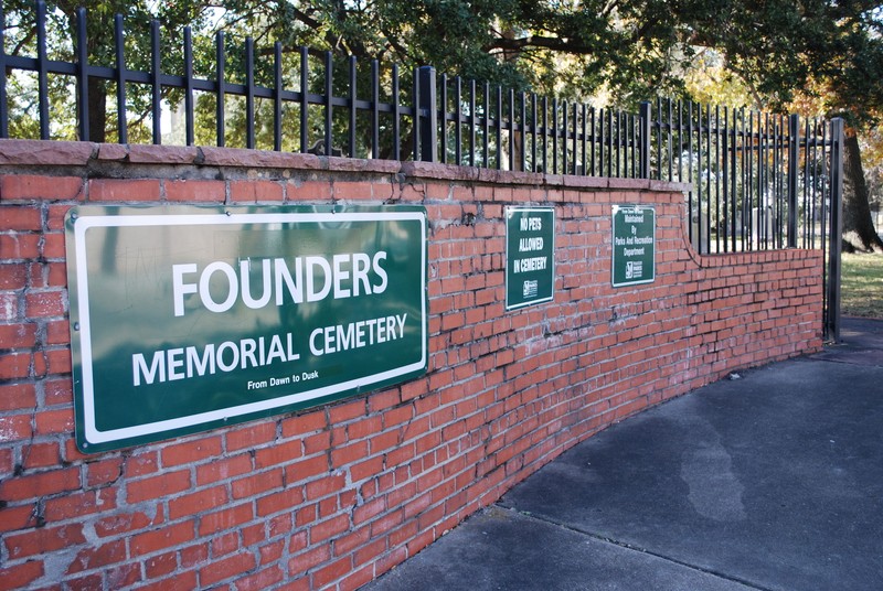 The gates of Founder Memorial Cemetery