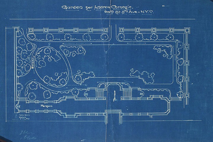 Richard Schermerhorn's designs for the Carnegie Mansion's garden.