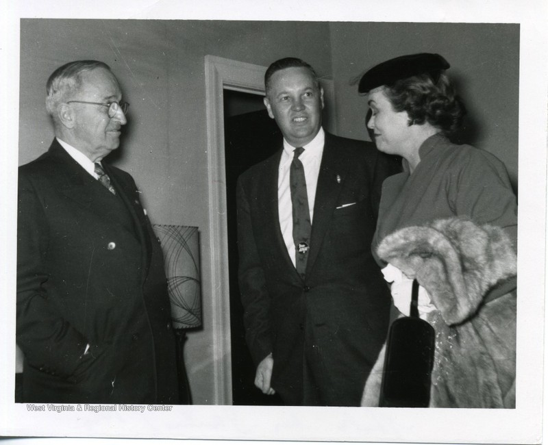 President Harry Truman greeting a couple in the hotel, 1954