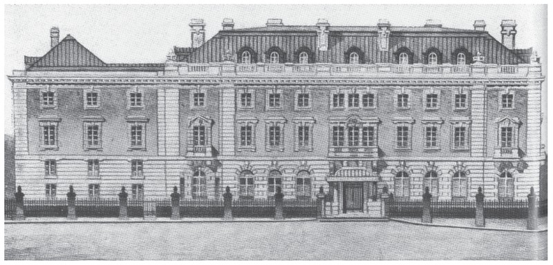 Babb, Cook & Willards architectural drawing for the Andrew Carnegie Mansion.