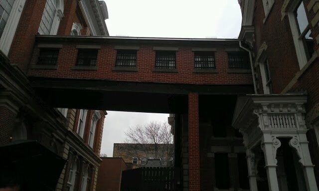 The bridge that connects the Old Courthouse to the Old Indiana County Jail. 