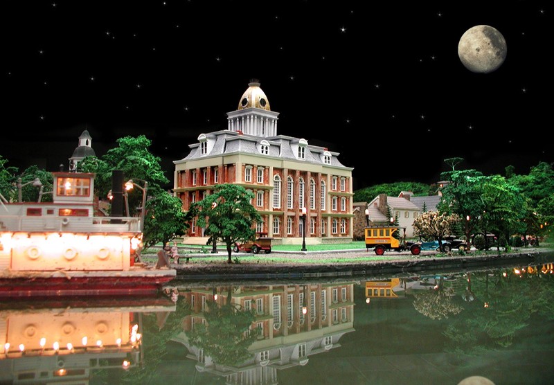 The Old Courthouse, in miniature, within the Carnegie Science Center's model railroad.  