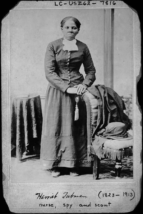 A portrait of Harriet Tubman.