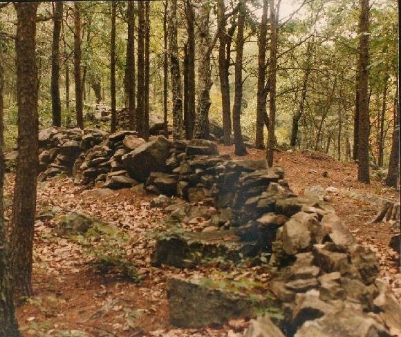 The rock wall formation as it is seen today if you would visit the park