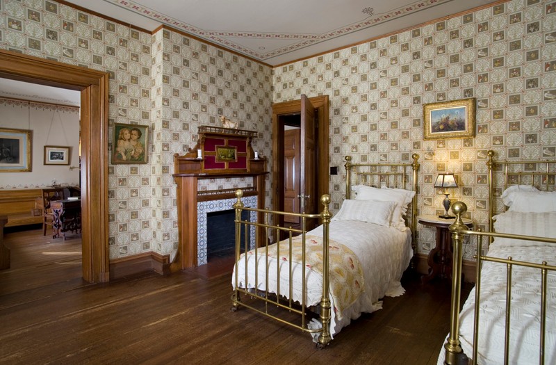 The Nursery: Served as Clara and Jean's room, the wallpaper illustrating the nursery rhyme “Ye Frog He Would A-Wooing Go” 