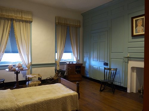 One of the bedrooms located in Trout Hall.