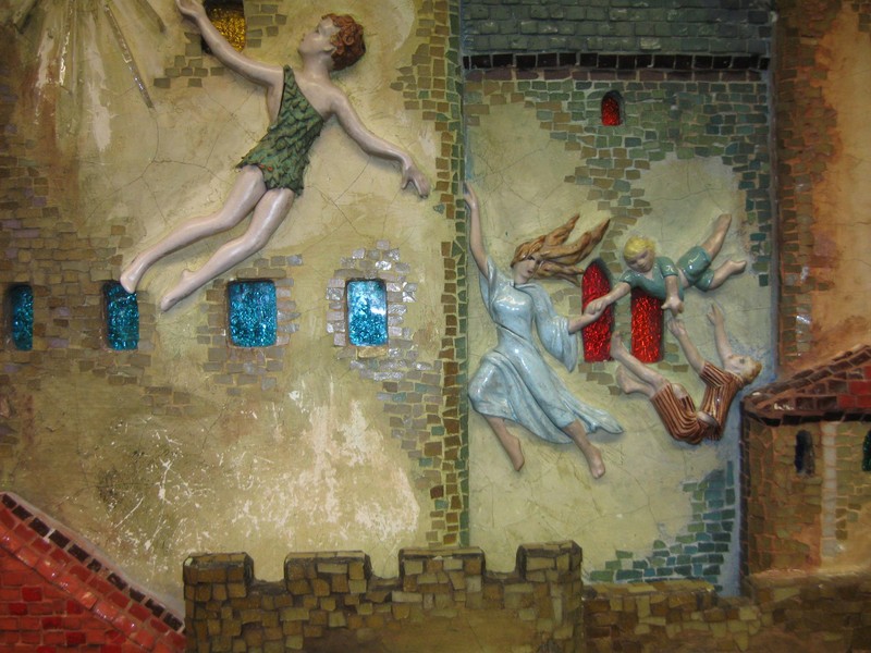 Storybook Castle, Josephine Mather Aull, ceramic mural detail.