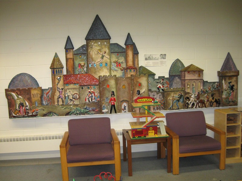 Storybook Castle, Josephine Mather Aull, ceramic mural.