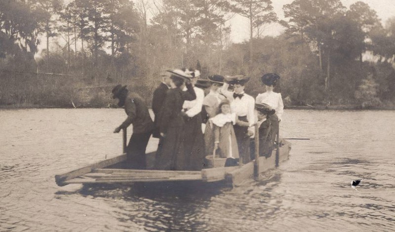 James Child's ferry boat business transporting citizens. 