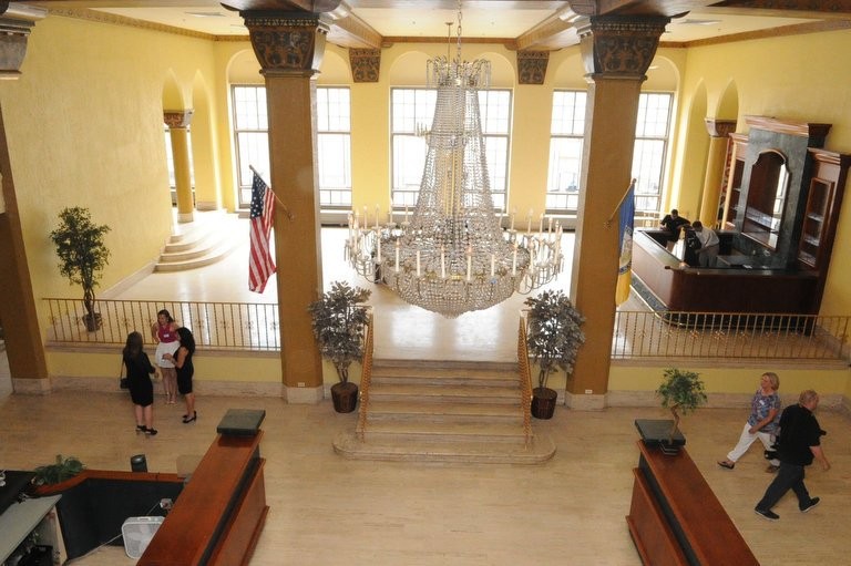 The newly renovated lobby of Allentown's grand dame, the Americus Hotel. 