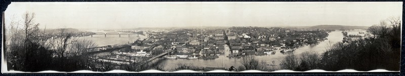 A panorama of the 1913 flood, which was included in a report of the same year by the U.S. Geological Survey (see links below). Library of Congress.