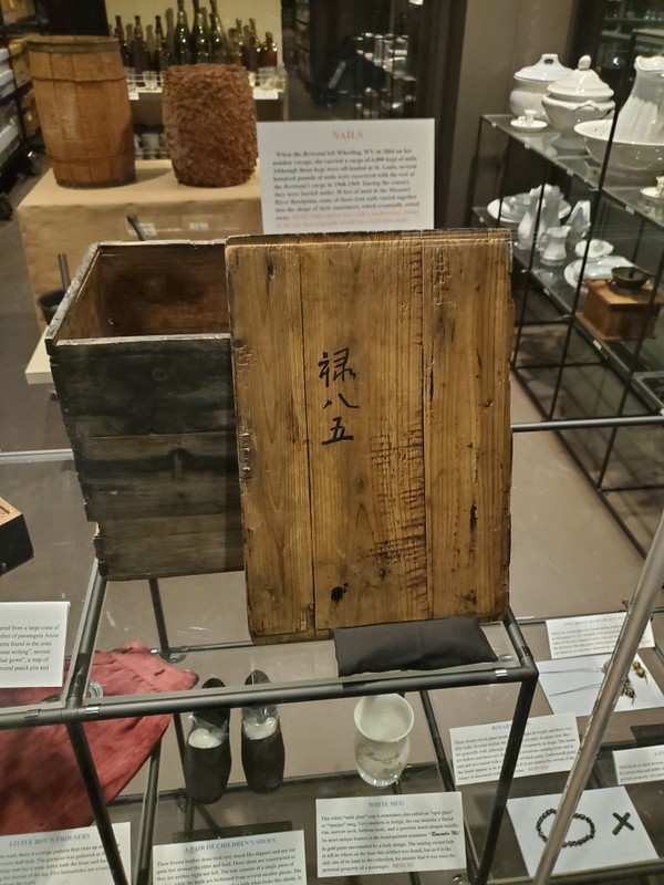 Box of nails, and Barrel of nails behind