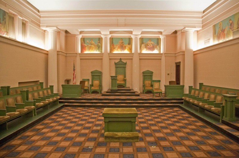 Doric Hall within the Allentown Masonic Temple.