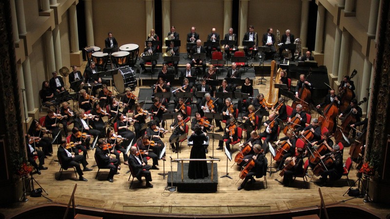 The Allentown Symphony Orchestra in action.  