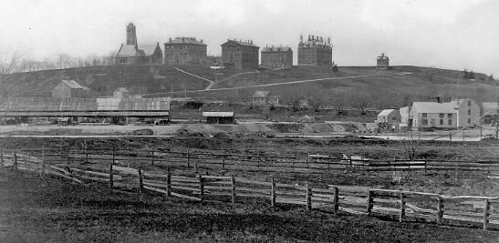 College Hill with Tufts University and College Hill Brickyard at base of hill (image from Tufts University)