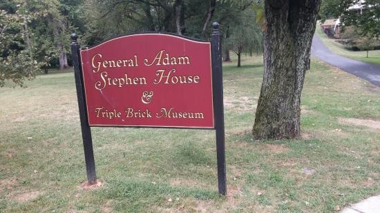 This is the main sign to the Adam Stephens House and the Triple Brick Museum.