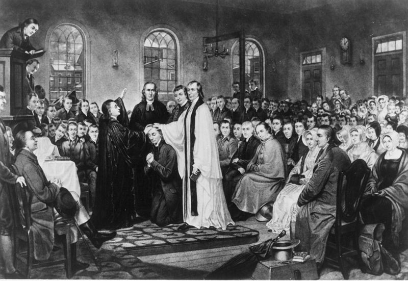 1882 engraving depicting Francis Asbury's ordination as bishop.