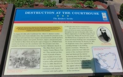 The marker giving detailed description of the raid at the courthouse. 