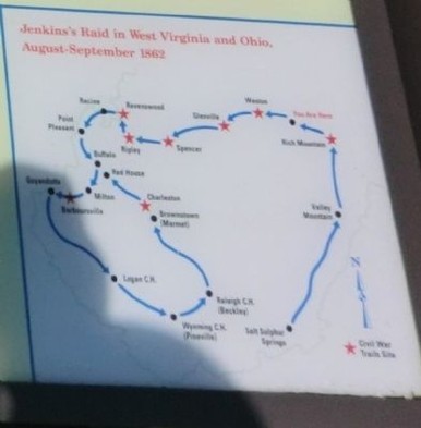 The marker includes a map of Jenkins' 1862 riad