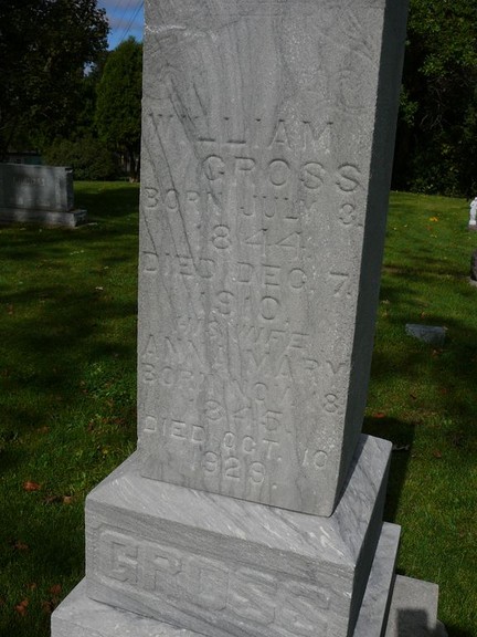 The grave of John's Grandfather, William Gross, at Saint Anthony Catholic Church in Menomonee Falls, Wisconsin.