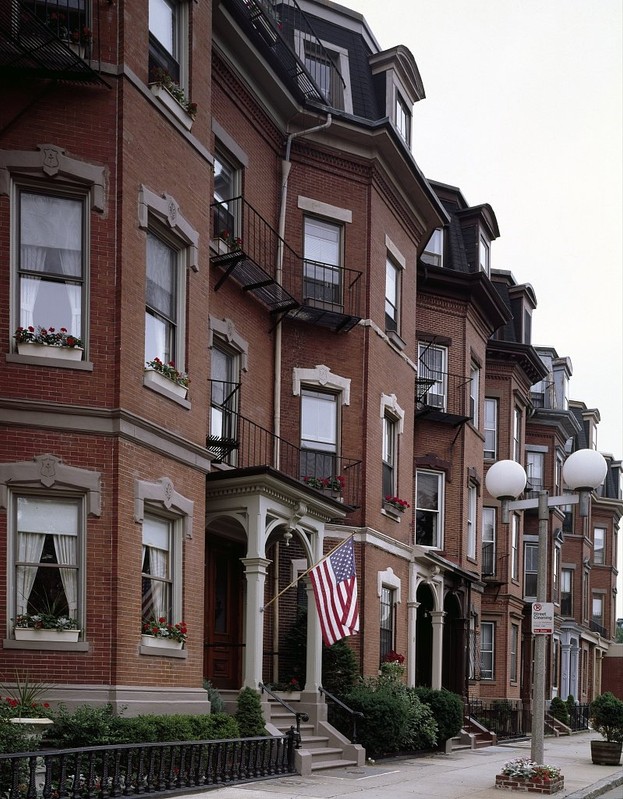 South End today. The famous Victorian rowhouses prompted national acknowledgement of South End as a National Register Historic District in 1973. Source: https://picryl.com/media/bowfront-buildings-on-warren-street-in-south-end-boston-massachusetts