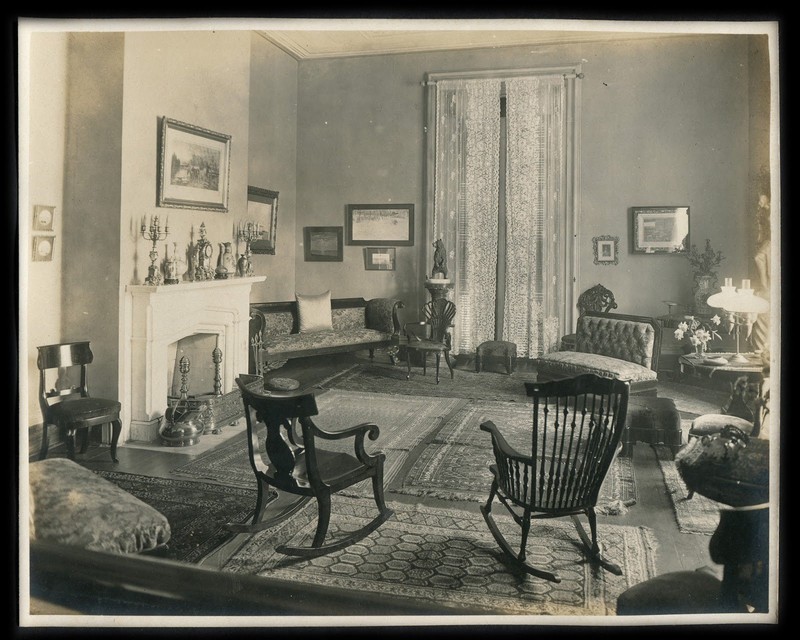 Parlor at Clover Bottom Mansion, Donelson, Tenn., 1918 May 14. Price-Gay Family Papers, 1822-1944, Box 18, Folder 5. Credit: Tennessee State Library and Archives