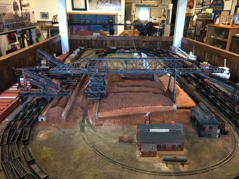 One of the museum's rooms featuring Lawson Stevenson's model of the Ashtabula Harbor in the foreground (Photo: Brianna Treleven)