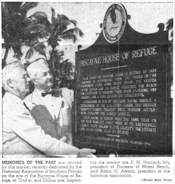 March 1954, the plaque being honored the day it was put up.