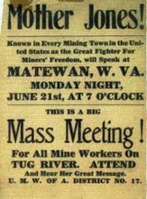 Mother Jones brought crowds to all of her meetings with the miners.