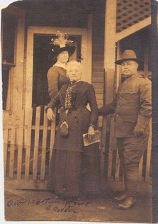 Mother Jones outside her prison in Pratt West Virginia during her court-martial in 1913