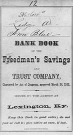 A bank passbook for Ann Blue.  