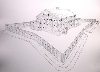 This is a drawing of Fort Dobbs.