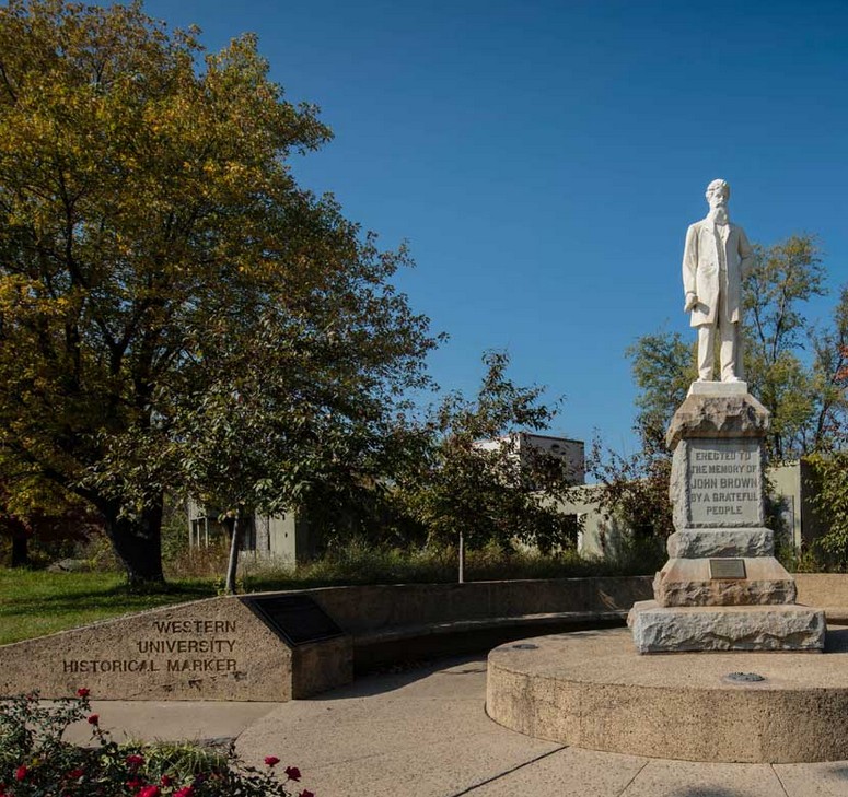 This statue of John Brown at Western University was dedicated in 1911