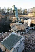 Side angle of the statue at Noccalula Falls