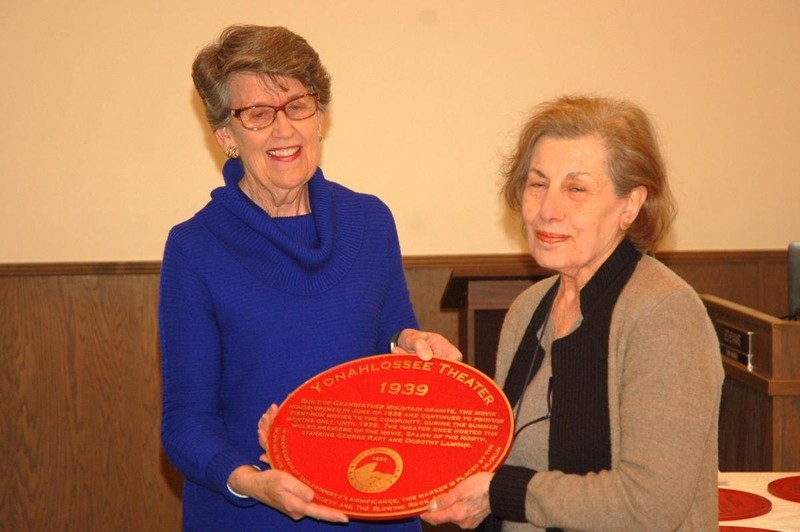 In March of 2018, Thamena Hanna accepted one of Blowing Rock's historic markers for the Yonahlossee Theater. 