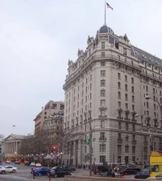 A photo by Richard E. Miller, March 18, 2008 in front of the Willard Inter-Continental Hotel in Washington D.C