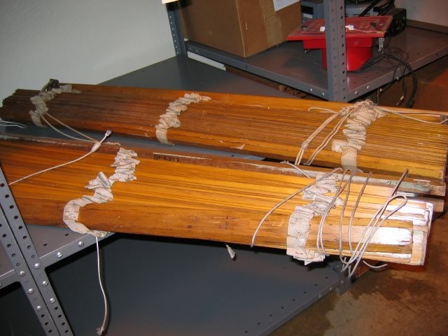 These venetian blinds are an example of how researchers were involved in the design of NIH laboratories.  The scientists worked with contractors to ensure that the blinds were made from wood with metal tape – materials which would not corrode easily.