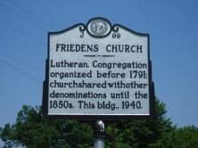 Historic Marker for Friedens Church