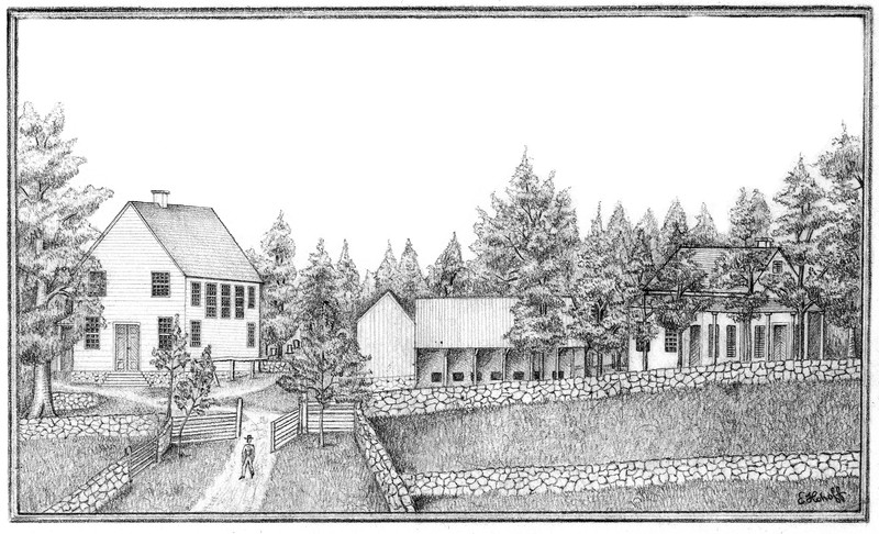 Drawing by E. Hohoff, before 1888. Chappaqua Friends Meeting