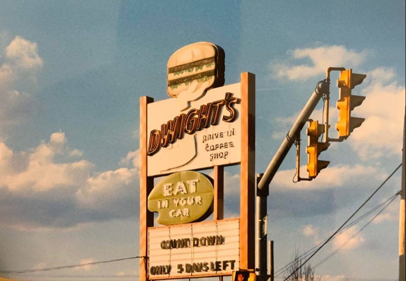 Dwight's sign, shortly before it closed in 1995