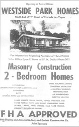 Thanks to the FHA and Black business and community leaders, African American families were able to purchase homes in this area in the 1950s. Image from the Nevada State Historic Preservation Office.