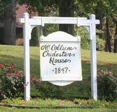 Sign in front of the McCollum-Chidester house 