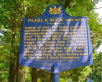 Pearl S. Buck Historic Landmark sign
