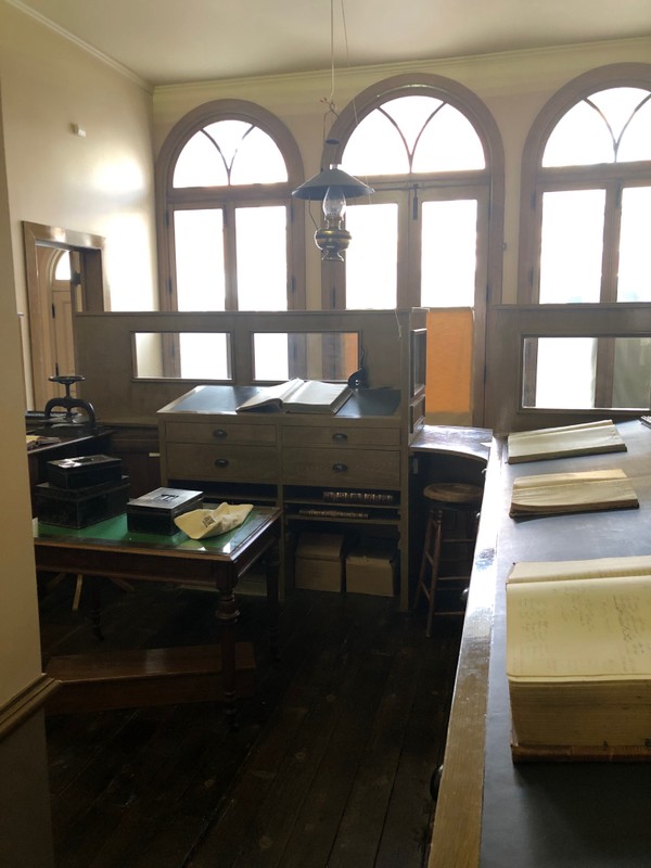 View behind the counter, First National Bank of Northfield